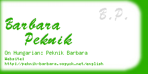 barbara peknik business card